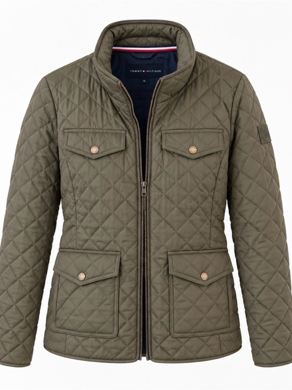 Tommy Hilfiger Women’s Olive Quilted Jacket – Size M